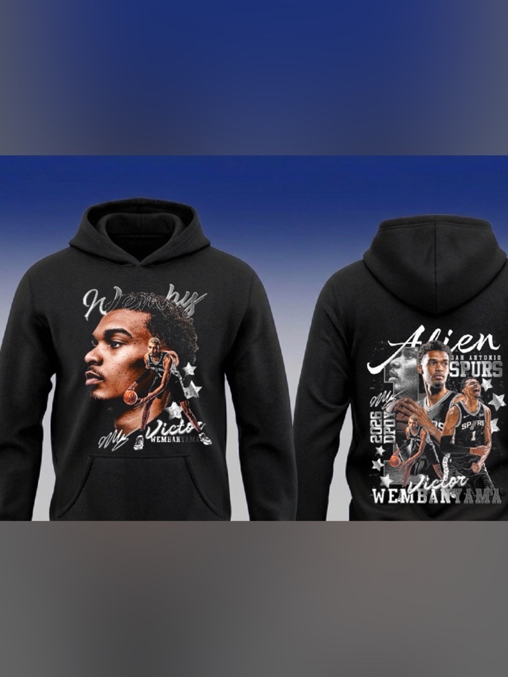 Victor Wembayama Pullover Hoodie S-5XL New 2026